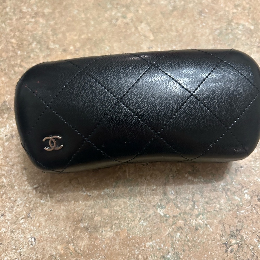 CHANEL Black Quilted Eyewear Case